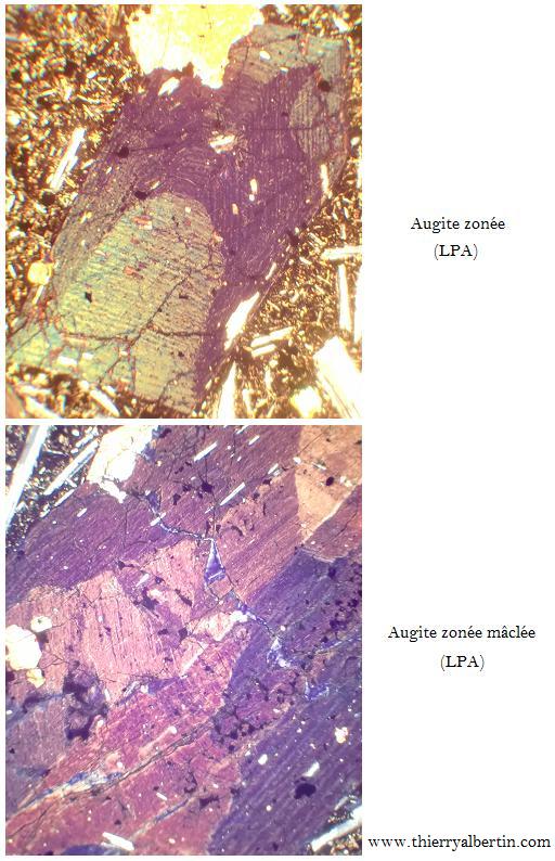 Augite zonée, et mâclée